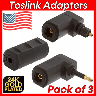 3pcs Right Angle Toslink Adapter Mini Toslink Coupler Fiber Optic Digital Audio • $10.99