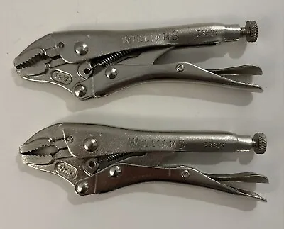 2 Pair - Curved Jaw With Wire Cutter Locking Pliers Williams 5 Inch 23301 • $14.99