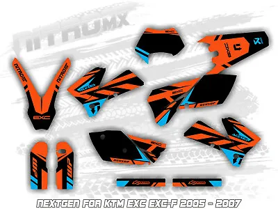 NitroMX Graphic Kit For KTM EXC EXC-F 125 250 300 450 525 2005 2006 2007 Enduro • $159.90