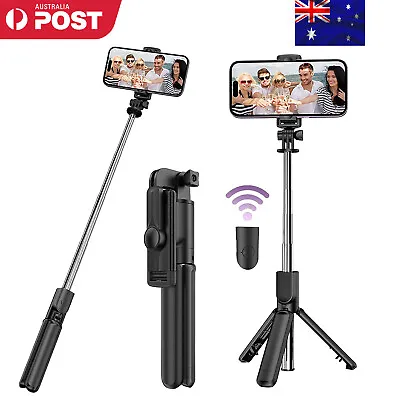 Selfie Stick Tripod Holder Stand With Bluetooth Remote For Mobile • $16.95