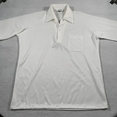 Lily Dache Polo Mens Large White Lightweight Stretch Vintage  • $34.95