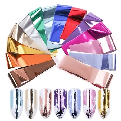 Nail Art Foil 💖 MIRROR EFFECT 💖 Over 20 Colours 💖 Nail Decor Decals  • £1.75