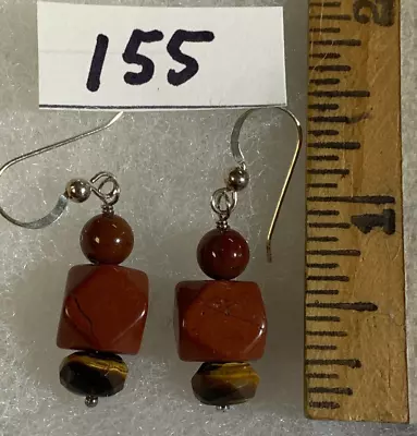 Jay King DTR HSN Mine Find GEMSTONE Red Jasper & Tiger's Eye Earrings • $29.95