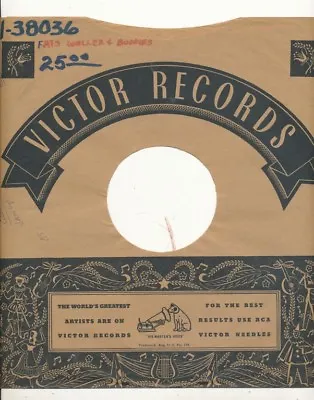 78 RPM Company Logo Sleeves-POST-WAR- VICTOR 75400 • $8