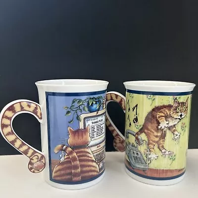 Set Of 2 Comical Cats Collector Mugs Gary Patterson The Mouser And Surprise! NOS • £23.16