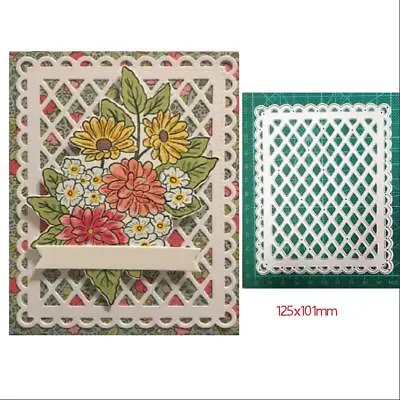 Lace Background Frame Metal Cutting Dies Scrapbooking Cards Embossing Stencil • £4.56
