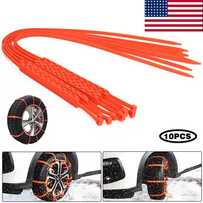 10 PCS Universal Winter Snow Mud Anti-skid Tire Chains For Car SUV Adjustable • $17.69