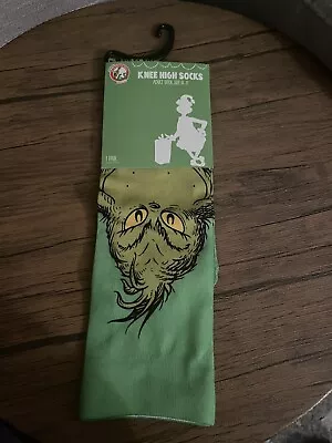 Dr. Seuss The Grinch Green Adult Knee High Socks Christmas Size 9-11 • $15