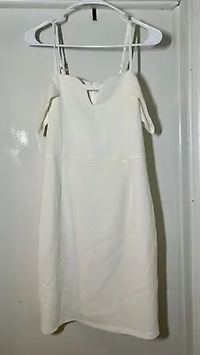 Anthropologie  C. LUCE White Cold Shoulder Midi Dress Size M Medium • $9.99