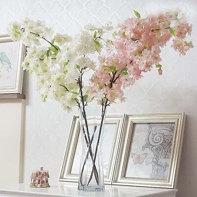 £6.06 • Buy 104cm Artificial Branch Cherry Blossom Fake Silk Flower Tree Party Home Decor