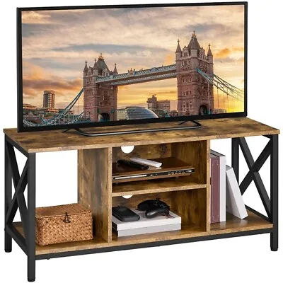 TV Stand For 50 Inch TV TV Cabinet With X-Shape & Storage Shelves Living Room • £63.99
