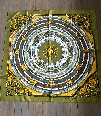 Vintage Hermes Astrologie Dies Et Hore Silk Scarf Circa 1963 W/original Box • $159.99