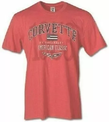 Corvette C6 Tshirt Faded Red  American Classic By Chevrolet Flag Mxl24.99+2xnew • $24.99