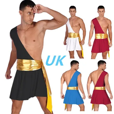 Mens Toga Costume Ancient Greek Roman Mythology Halloween Cosplay Fancy Dress • £19.59