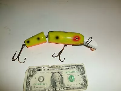 6-1/2  Body Leo Frog Pattern Jointed Wood Crankbait Musky Muskie Lure - NOS* • $19.99