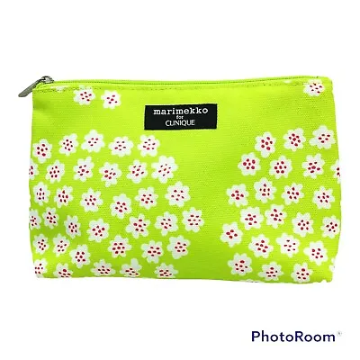 Marimekko For Clinique Green Pink Flowers Travel Makeup Cosmetic Zippered Bag • $7.97