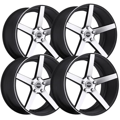 $1016.96 • Buy (4) Strada S35 Perfetto 20x8.5 5x112 +40mm Black/Machined Wheels Rims 20  Inch