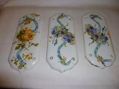 3 Vintage Chine Door Lock Plates • $9.33