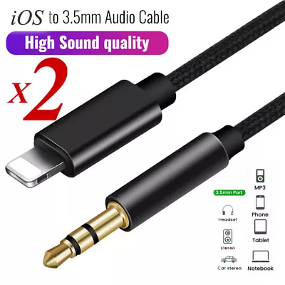 2x For IPhone 14 13 12 11Pro Max USB 3.1 IOS To 3.5mm AUX Audio Car Adapter Cord • $9.99