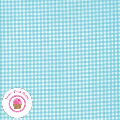 Moda BADDA BING 22345 14 Blue Aqua Check  ME & MY SISTER Quilt Fabric • $5.75