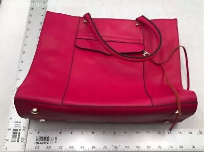 Rebecca Minkoff Womens Hot Pink Leather Inner Pockets Double Handle Tote Bag • $9.99