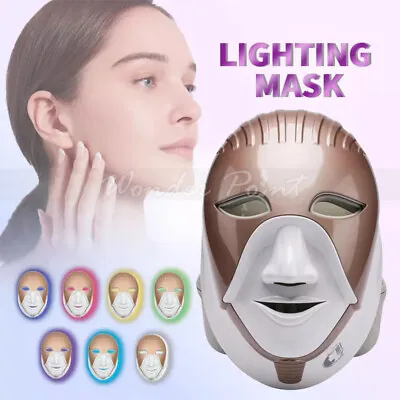 Mask Electric Facial Mask 7 Color Photon Therapy Neck Skin Rejuvenation Mask • $76.49