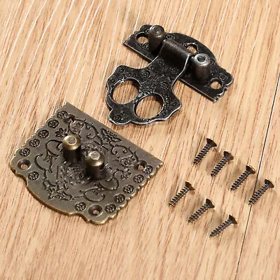 $4.83 • Buy Vintage Brass Hasp Lock Latch For Jewelry Wooden Box Case Decoration With Screws