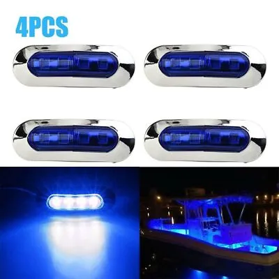 4PCS Marine Boat Accessories Blue 4 LED Cabin Deck Courtesy Lights Car Truck • $15.99