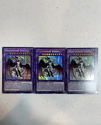 Yugioh Dragonmaid Sheou 3x Prismatic Secret Rare Mp21-en065 Playset MP21 • $3.99