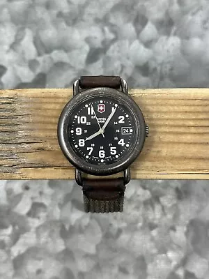 Vtg Swiss Army Calvary Watch Men Black DialDate  100M Tested And Working • $60