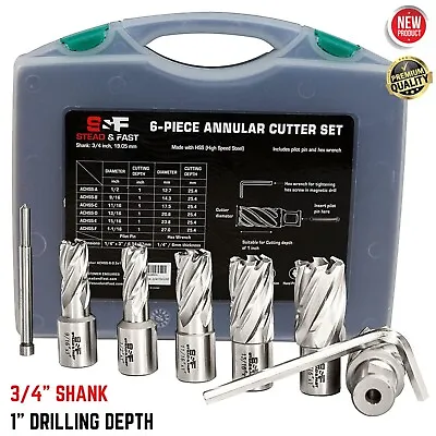 Annular Cutter Set Weldon Shank 3/4” Mag Drill Bits Kit For Magnetic Drill Press • $164.30