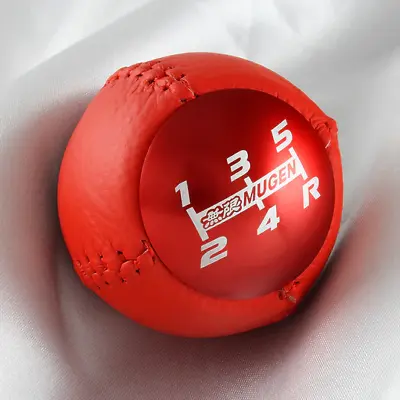 For JDM MUGEN 5 Speed Shift Knob RED Leather HONDA CRZ S2000 FA5 FG2 SI ACCORD • $66.23