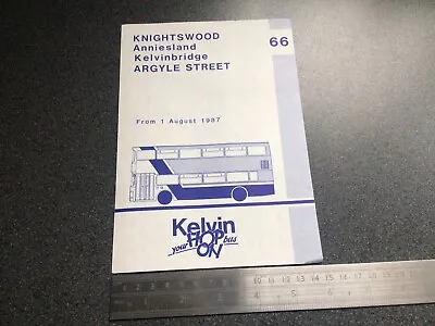 £5 • Buy Kelvin Scottish Bus Group Route 66 Timetable August 1987 Knightswood Glasgow
