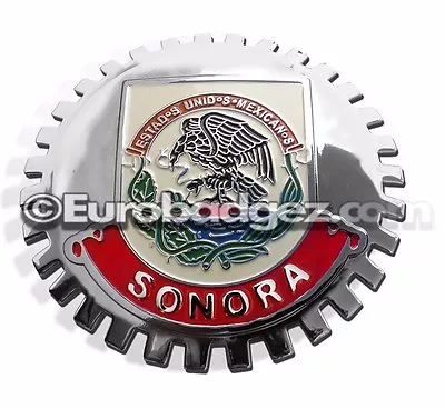 1- NEW Chrome Grill Badge Mexican Flag Spanish MEXICO MEDALLION SONORA • $19.99