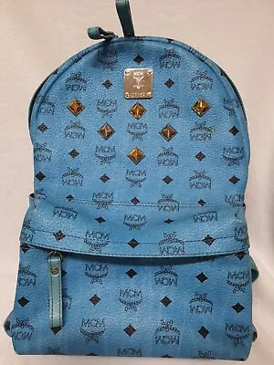 AUTHENTIC MCM Visetos  Blue  Color Backpack • £160.70