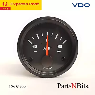 VDO 52mm AMP GAUGE 60-60 AMP INTERNAL SHUNT CAR TRUCK TRACTOR MARINE • $59