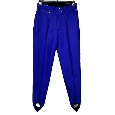 Vintage Obermeyer Size 12 Women’s Blue Wool Blend Stirrup Ski Pants • $26.25