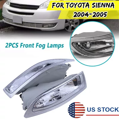 2Pcs Front Fog Driving Lamps Lights Clear Lens For Toyota Sienna 2004 2005 USA • $42.50