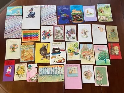 Lot Of 30 Vintage Birthday Greeting Cards From The 70s And 80s Used • $9.99