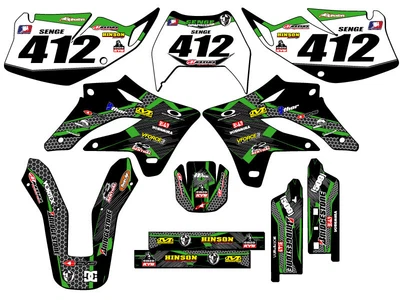 $159.99 • Buy 2004-2007 KLX 250 PODIUM Black Senge Graphics Kit Compatible With Kawasaki