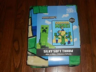 New Minecraft Survival Mode Silky Soft Throw Blanket 40 X 50 • $18