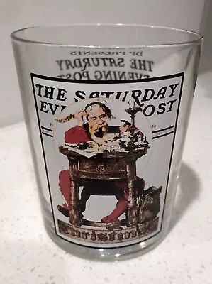 Norman Rockwell Santa Reading Letters Saturday Evening Post BP Presents V2 Glass • $5.95