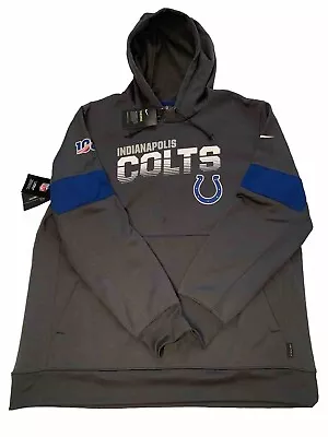 Nike NFL 100 On-Field Dri-Fit Grey Indianapolis Colts Hoodie Mens Sz XXL  *READ* • $34.99