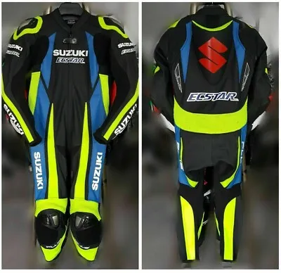 Suzuki Men's Leather Motorbike Suit MotoGP  Street Racing Motorcycle Cruise Gear • $275