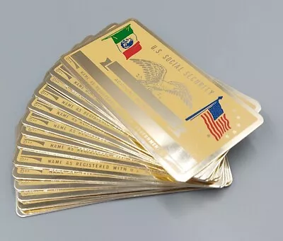 Vintage Metal Social Security Card Blank  Mexican Flag And  U.S. Flag • $3.99