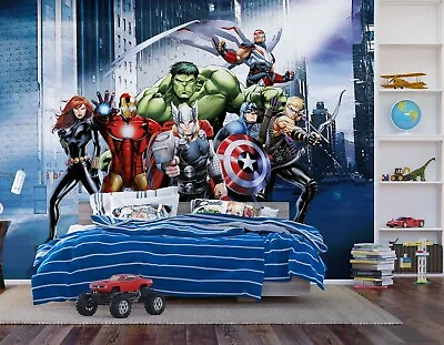   Marvel Avengers   Photo Papier Peint 360x270cm Chambre Mural + Gratuit • $139.26
