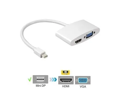 Mini Display Port To HDMI VGA Adapter For TV / MacBook / Laptop / Monitor • £6.67
