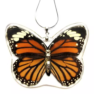 Danaus Monarch Mimic Butterfly Wing Necklace • $13