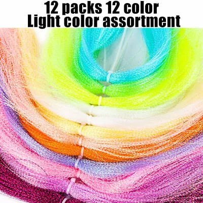 12/24Packs Twisted Flashabou Holographic Tinsel Fly Tying Material Crystal Flash • $6.47