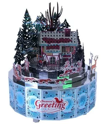 Musical Puzzle Christmas Tree Scene DIY Revolving Carousel Lights & Music 3D  • $48